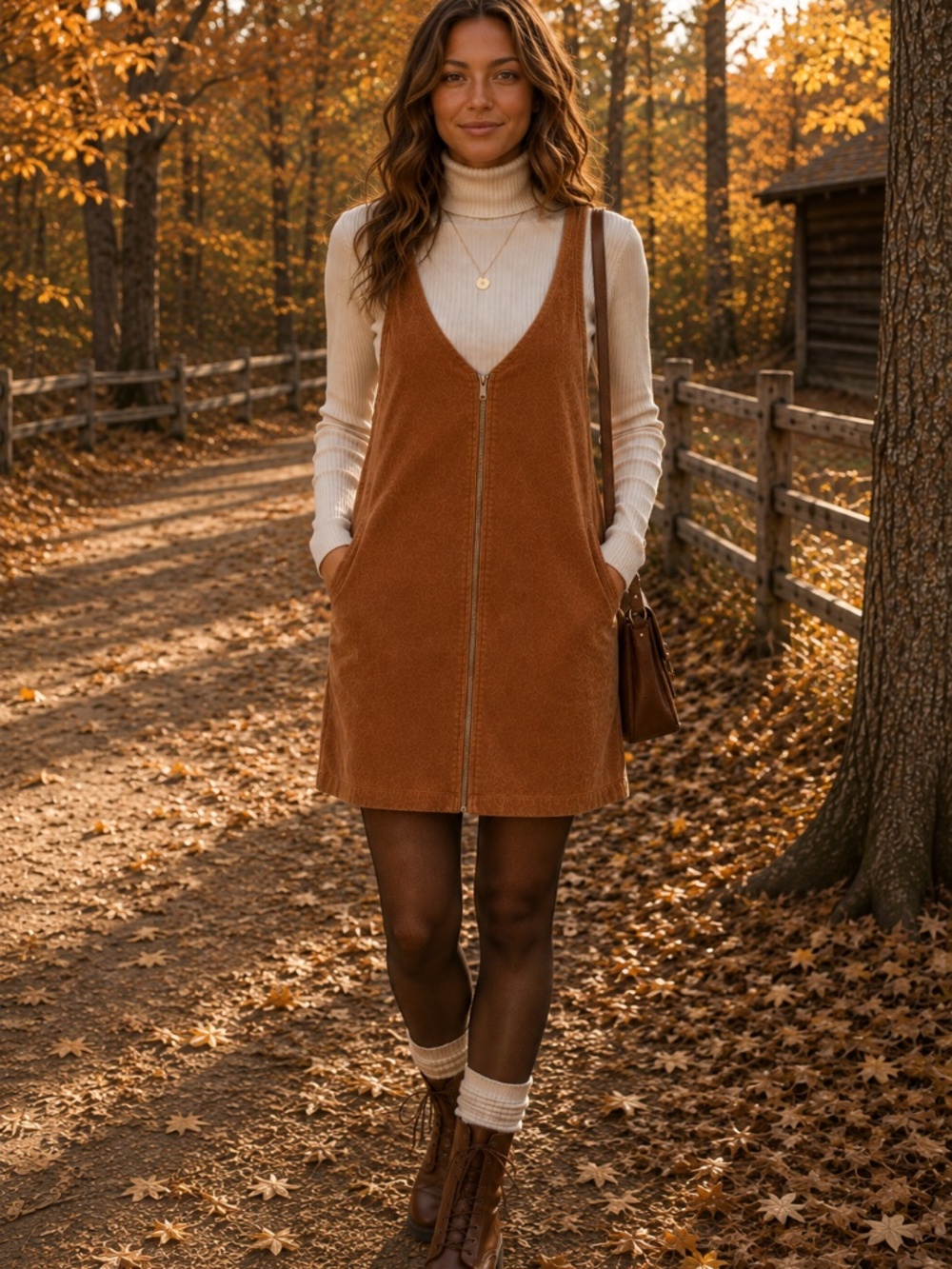 Forever 21 rust corduroy fall dress